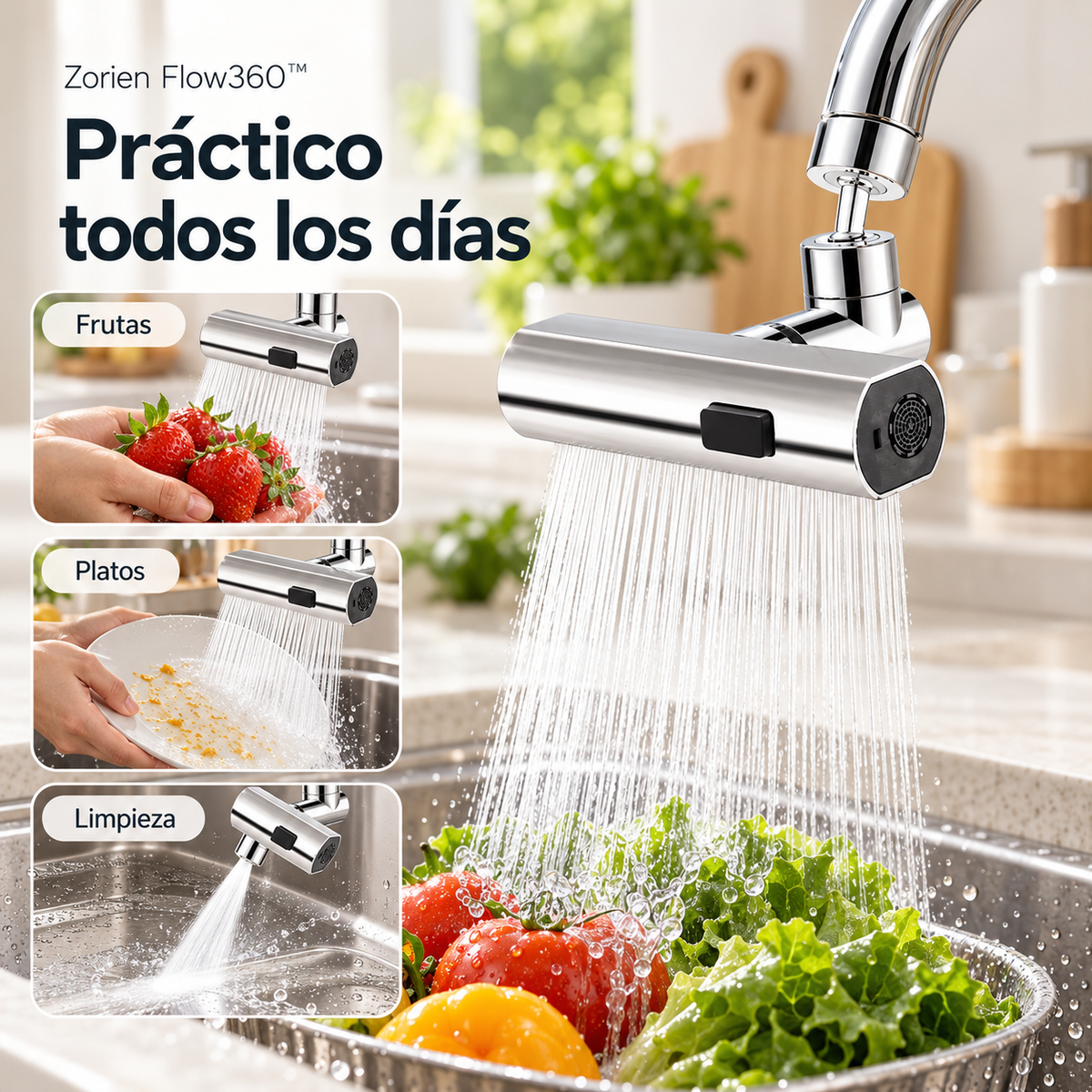 Zorien Flow360™ 🚰 - Grifo inteligente para lavaplatos ✨